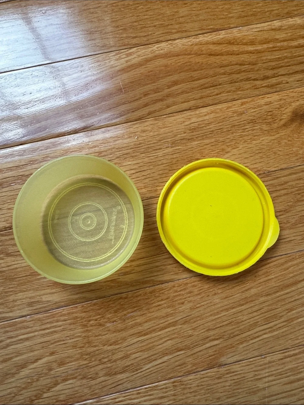 Tupperware small vintage yellow storage container